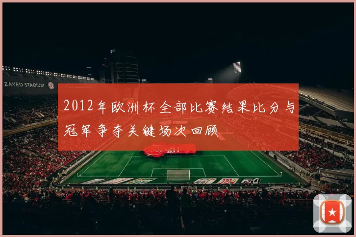 2012年欧洲杯全部比赛结果比分与冠军争夺关键场次回顾